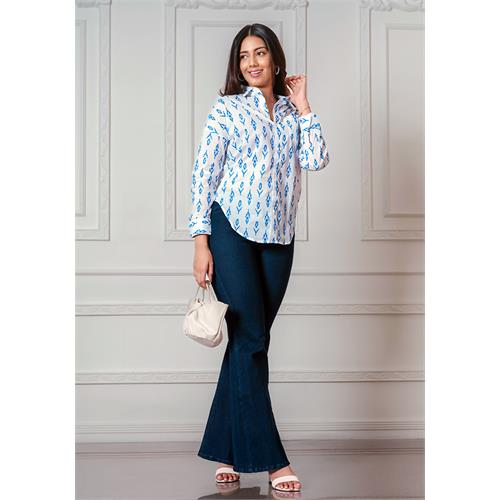 ANIKA DARK BLUE BLOUSE