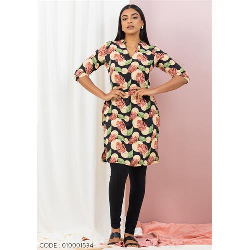 ANYA PRINTED BLACK KURTHA