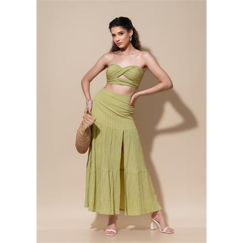 ASTRID LYERD GREEN SKIRT