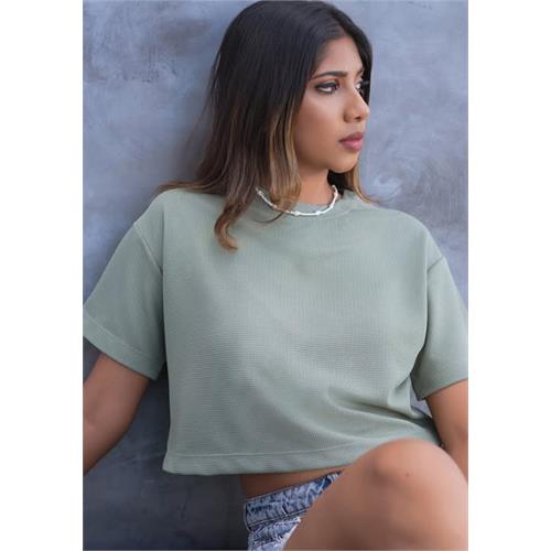 BRILLIE GREEN CROP T SHIRT