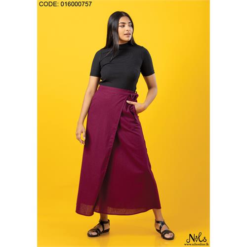 CELESTE WRAP AROUND MAROON SKIRT