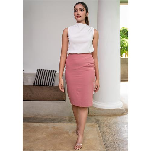 CHARLOTTE PINK OFFICE MIDI SKIRT