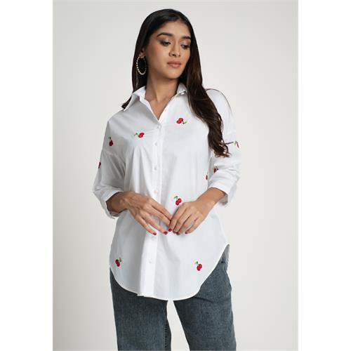 CHERRY EMBROIDARY BLOUSE