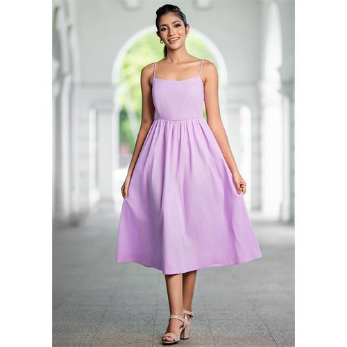 CLORA FLARED PURPLE DRESS