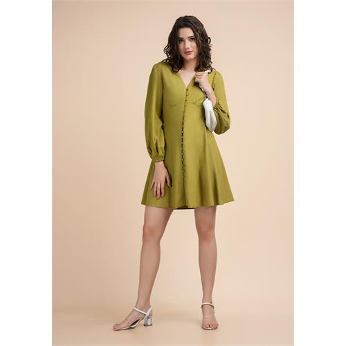 ELSON BUTTON DOWN GREEN DRESS