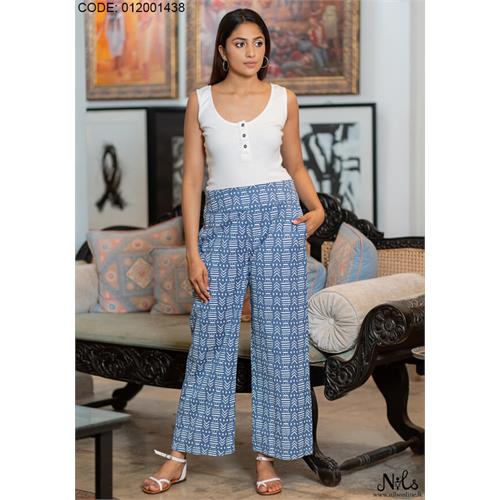 FINLEY LIGHT BLUE PRINT PANT