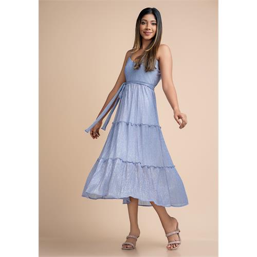 FINLEY RUFFLE HALTER NECK DRESS