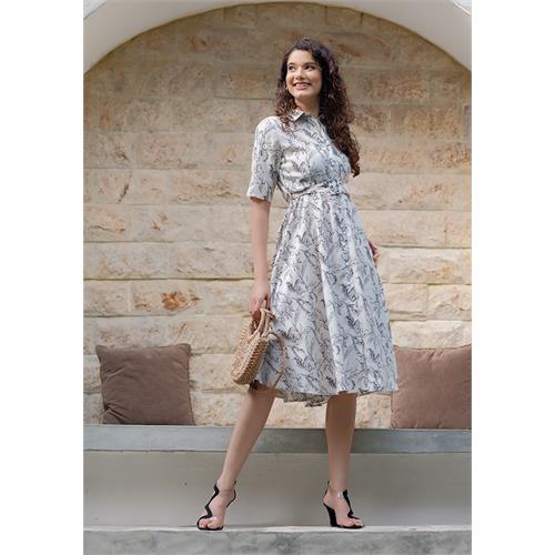 FLARA WHITE PRINTED BLACK DRESS