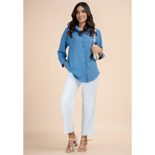 HANAH ICE BLUE BLOUSE