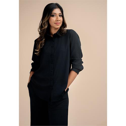 HANNAH BLACK SHIRT BLOUSE