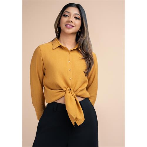 HANNAH LONG SLEEVE MUSTARD BLOUSE