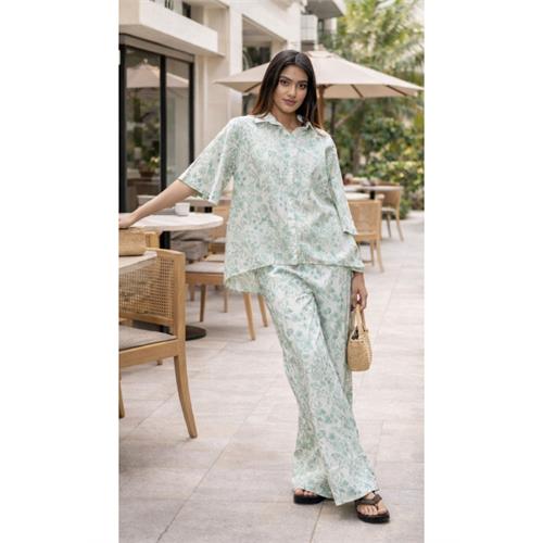 HEILI PRINTED HIGH LOW BLOUSE