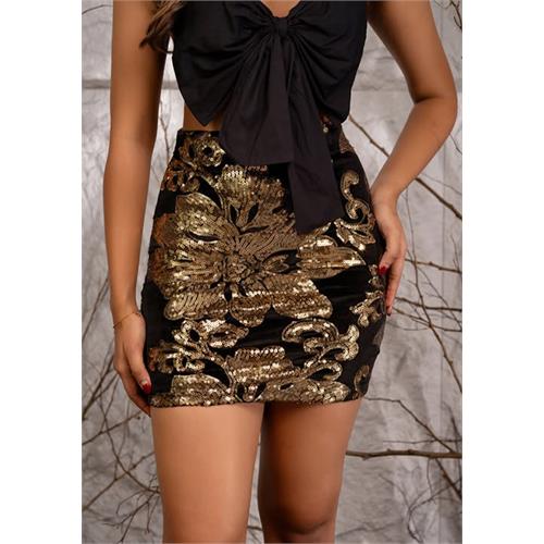 JOSSET TIGHT FIT GOLD SKIRT