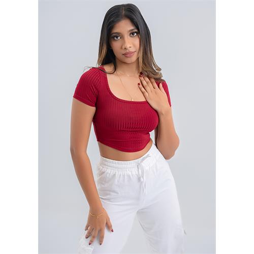 KIA MAROON CROP T SHIRT