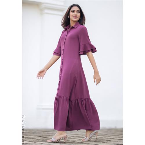 LAWSON PURPLE BUTTONED DETAIL DRESS