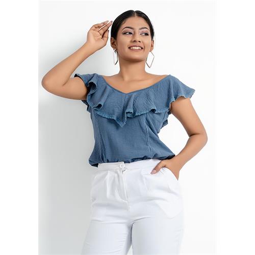 LAYLA FRILL ASH BLOUSE