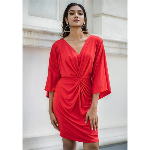 LAYNE SLEEVE RED DRESS