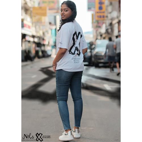 LEAD THE CHANGE BAGGY FIT WHITE UNISEX T SHIRT