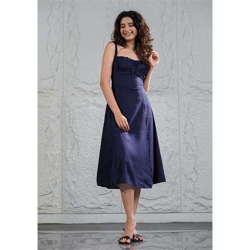 LILAC BUSTIER MIDI DRESS