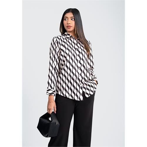 LISA BLACK PRINT BLOUSE