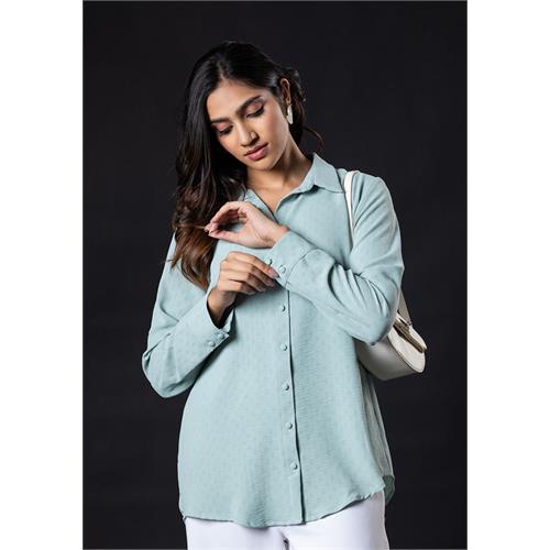 LISA LONG SLEEVE GREEN BLOUSE