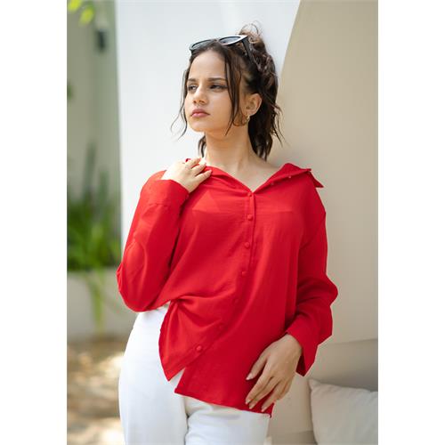 LISA RED LONG SLEEVE BLOUSE