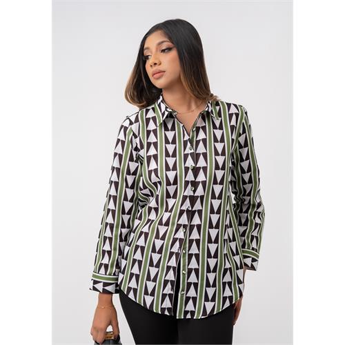 LISA STRIPE PRINTED BLOUSE