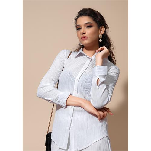 LISA WHITE LONG SLEEVE BLOUSE