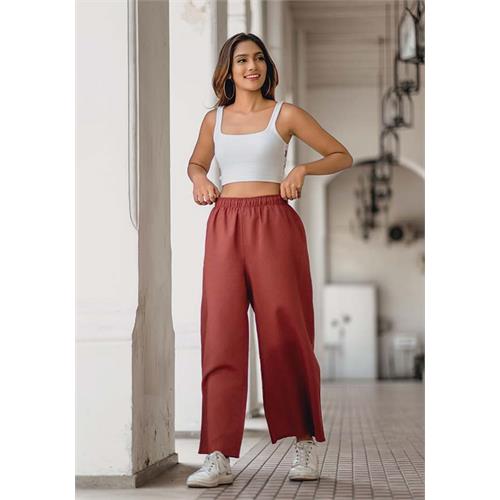 LOIDA FLARE WIDE LEG BROWN PANT