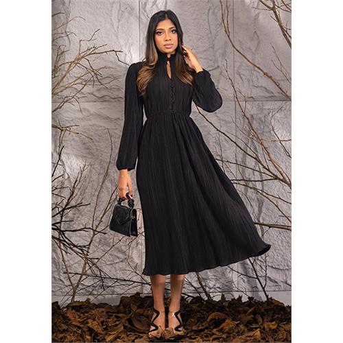 LORENA SHIRRED COLLAR DRESS