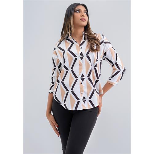 LORIDA BROWN PRINTED BLOUSE