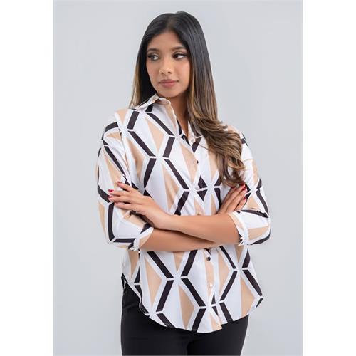 LORIDA BROWN PRINTED BLOUSE