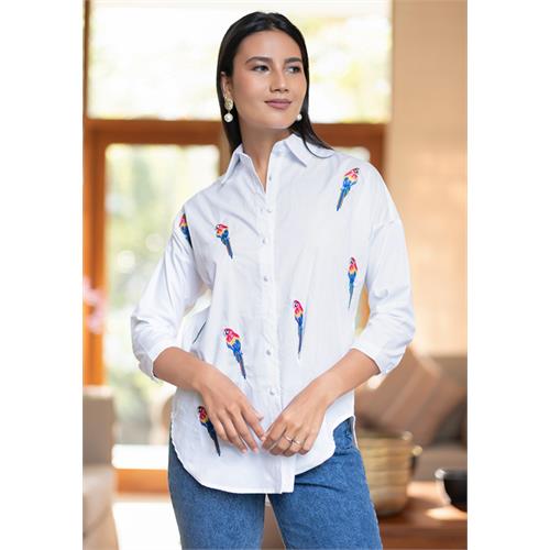 LORIDA PARROT EMB BLOUSE