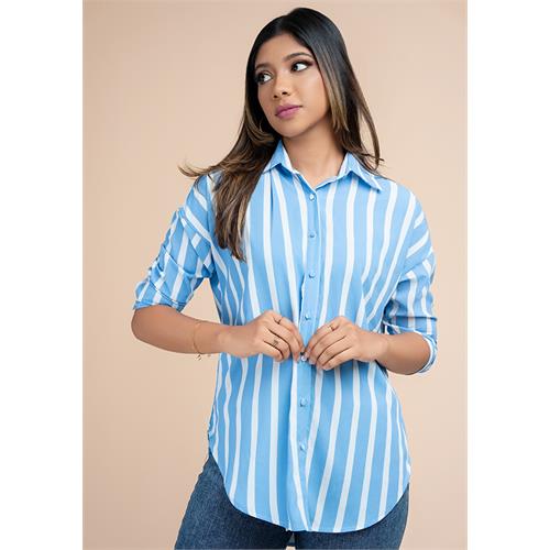 MELODY BLUE STRIPE BLOUSE