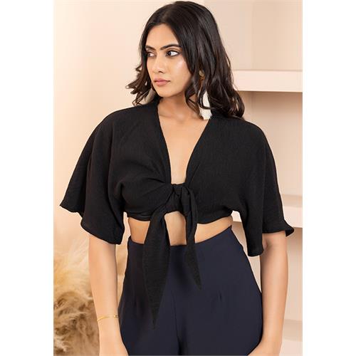 NIRA KIMONA SLEEVE CROP TOP
