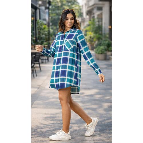 OCTAVIA LONG SLEEVE BLUE SHIRT