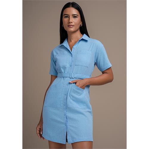 OPHELIYA ICE BLUE SHORT SLEEVE DRESS