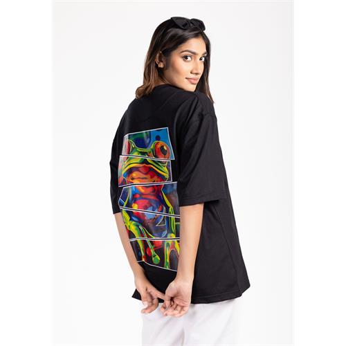 PRINTED FROG BLACK T SHIRT