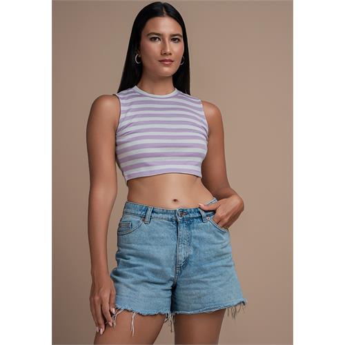 PURPLE STRIPE SLEEVELESS TOP