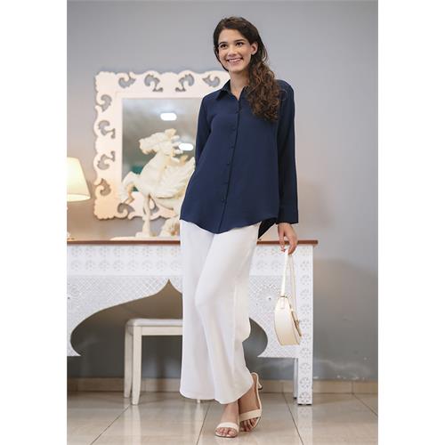 RIYANA OFFICE WEAR NAVY SHIRT