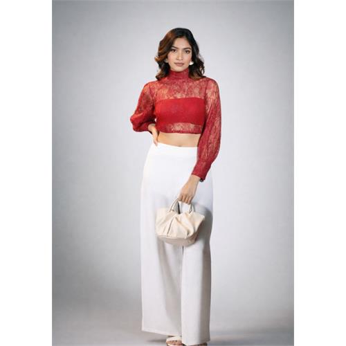 ROMINA BISHOP RED CROP TOP