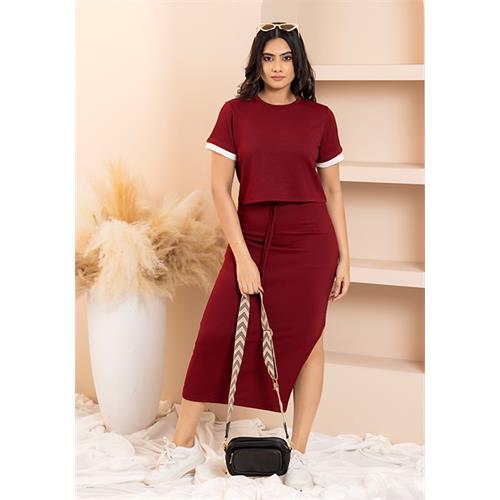 ROSALINE MAROON CROP TOP