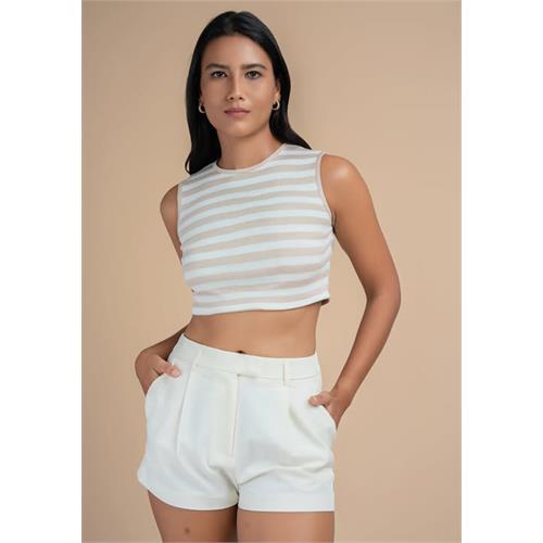 ROUND NECK BEIGE TOP