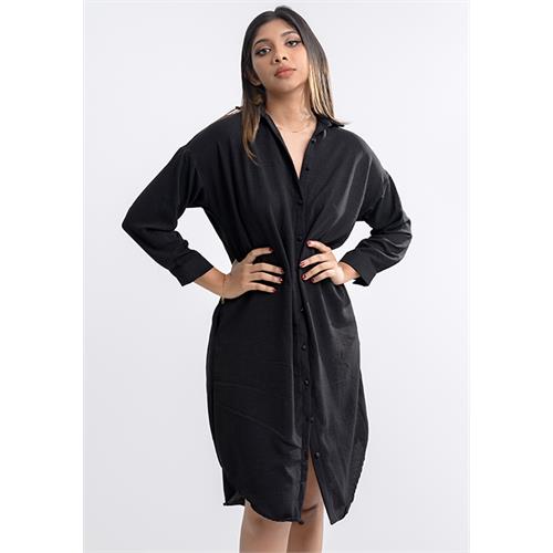 RUTH LONG SLEEVE BLACK DRESS