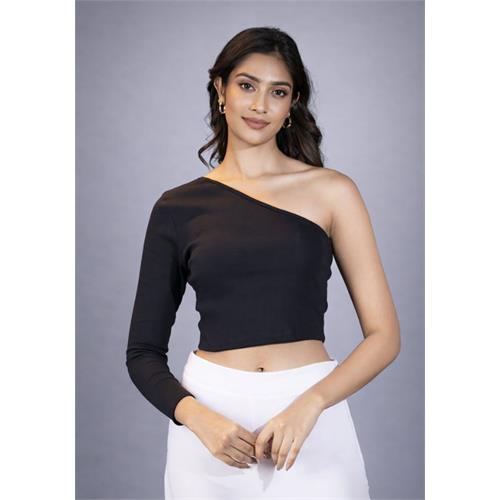 SALMA BLACK ONE SHOULDER TOP