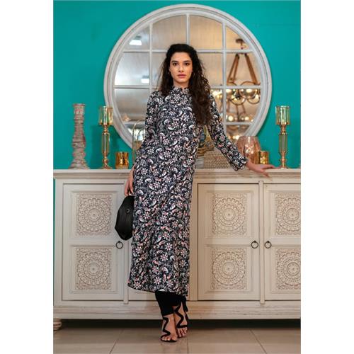 SASHA BLUE PRINTED KURTHA