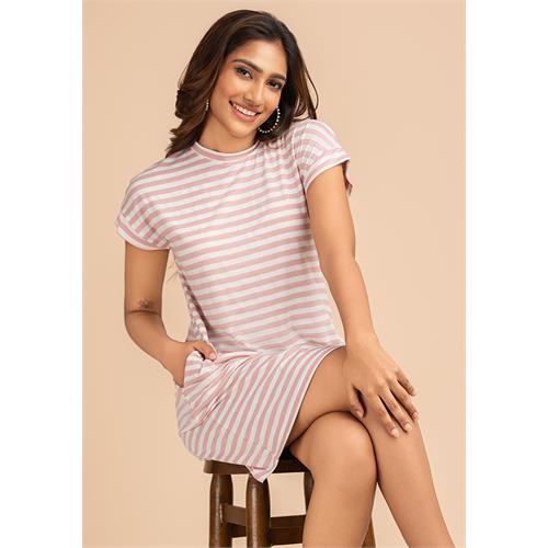 SELENE PINK STRIPE DRESS