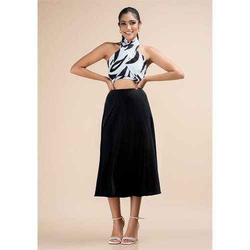 SHELLY SATIN MIDI SKIRT