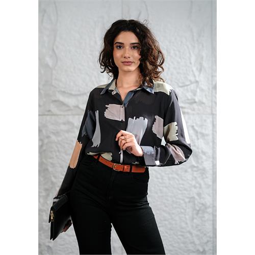 SHOPHIA BLACK/WHITE BLOUSE
