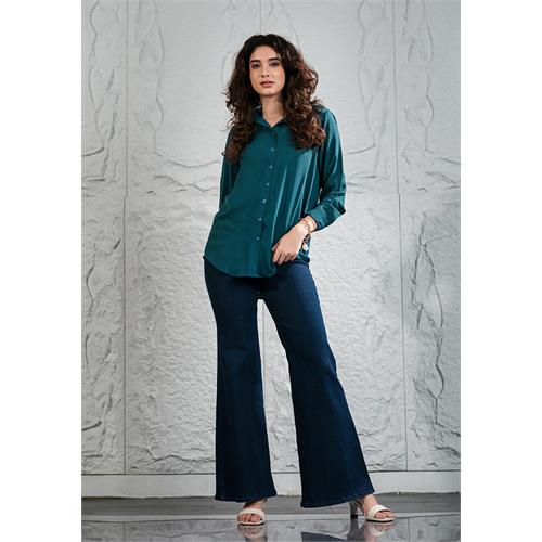 SIENNA GREEN LONG SLEEVE BLOUSE